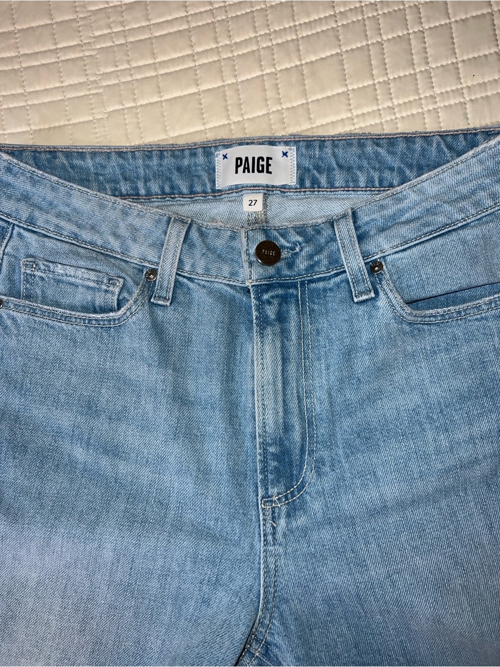 PAIGE Light Blue High-Rise Denim Jeans